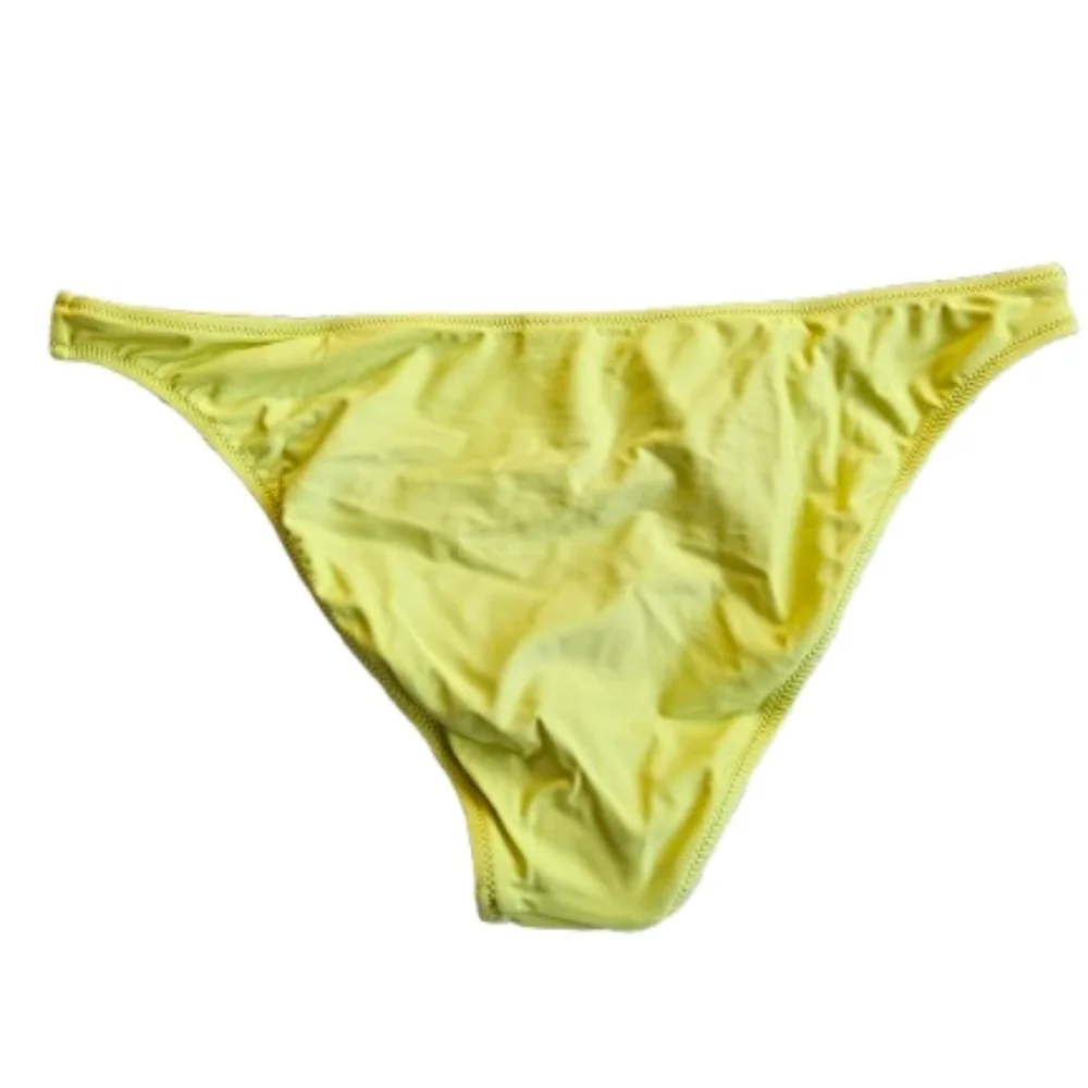 J.Crew High Cut Leg Mid Rise Cheeky Bikini Bottom, XL, Yellow